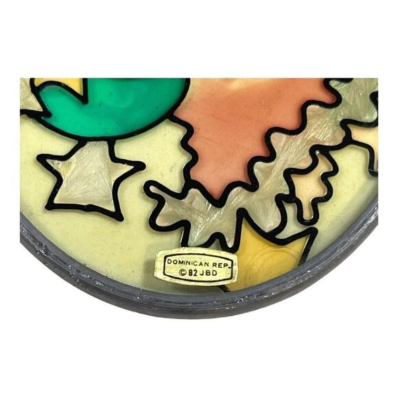 Vintage Stained Glass Suncatcher Angel Window Art Decoration Christmas 5" Decor - Picture 4 of 6